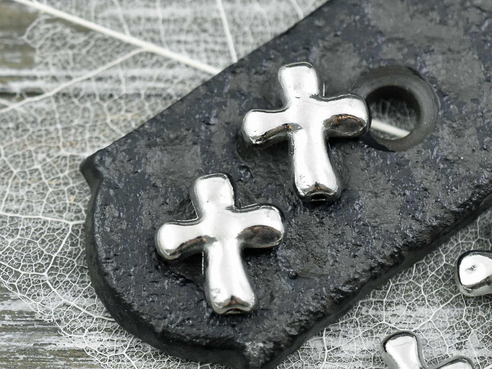 Cross Metal Beads